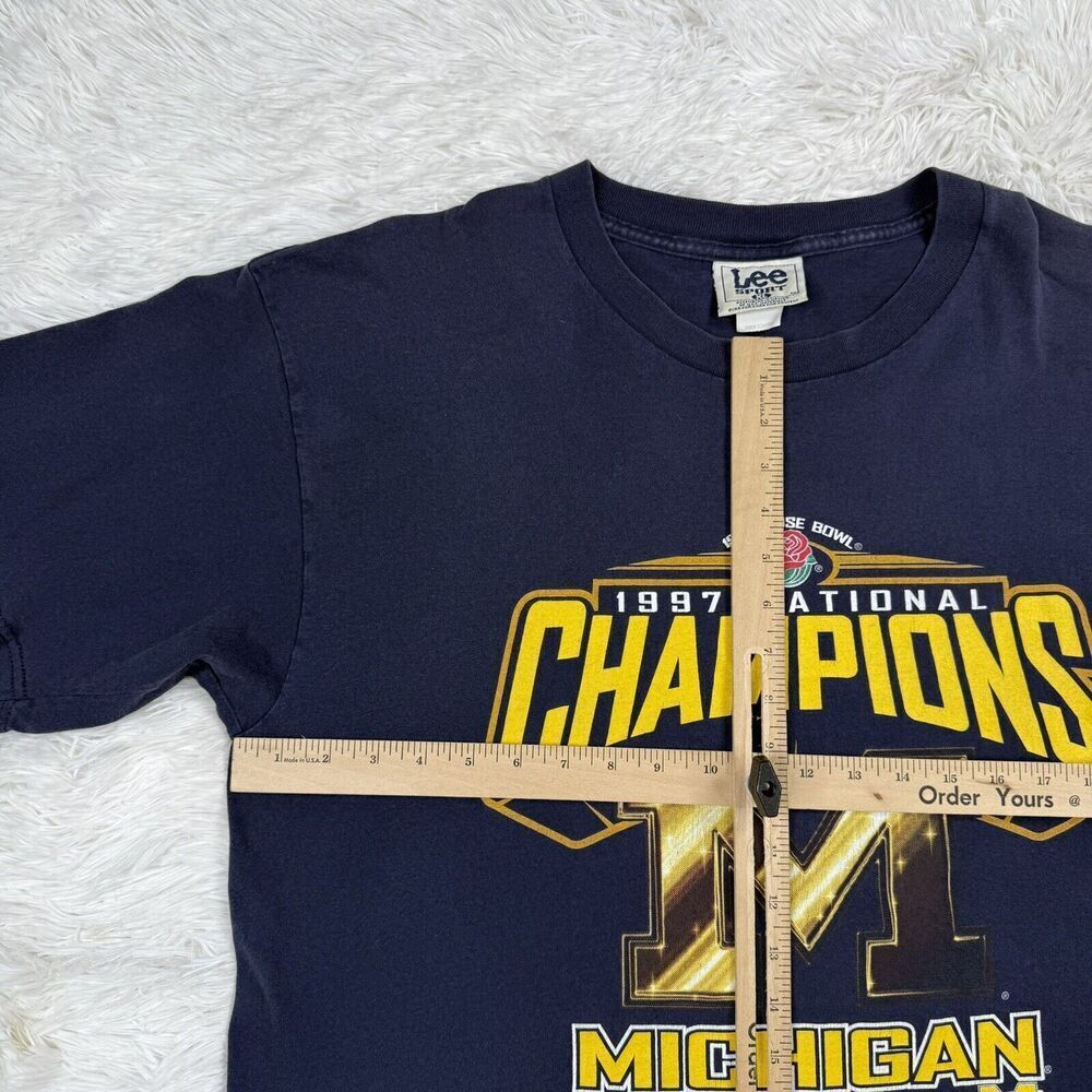 1997 Rose Bowl Michigan Champions T Shirt Vintage Football LEE Sport Tag Sz XL - Picture 7 of 10